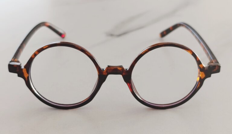 Tortoise okrągłe okulary zerówki retro unisex – lekkie oprawki, BLUE-LIGHT (3)