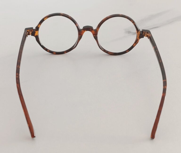 Tortoise okrągłe okulary zerówki retro unisex – lekkie oprawki, BLUE-LIGHT (6)