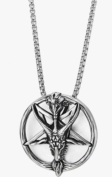 Viking Męski Naszyjnik Pentagram Głowa Kozy Nordic (2)