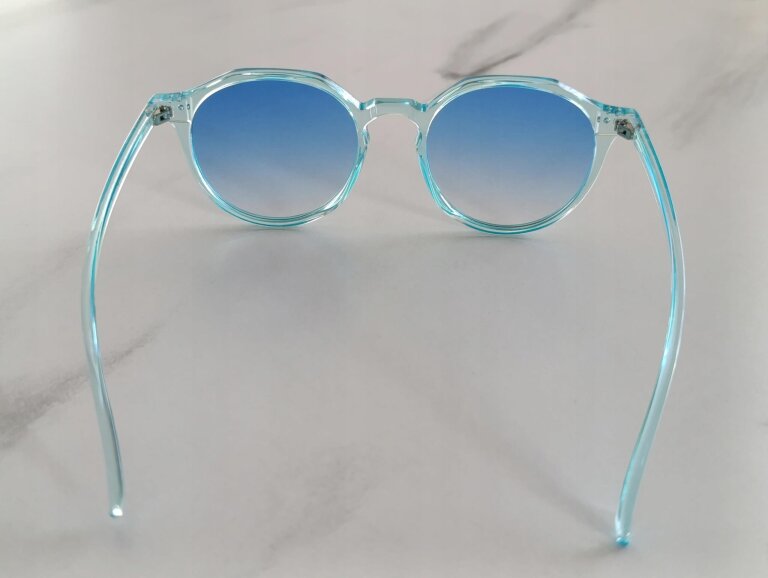 Okulary Przeciwsłoneczne Damskie Transparentne Niebieskie UV400 Retro (8)