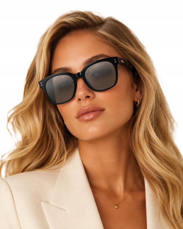 Eleganckie DAMSKIE Okulary Przeciwsłoneczne Duże Zaokrąglone Oprawki (1)