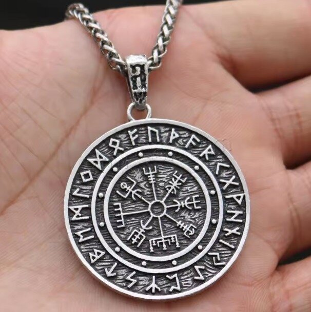 Viking Naszyjnik Kompas Vegvisir Runes Nordic (2)