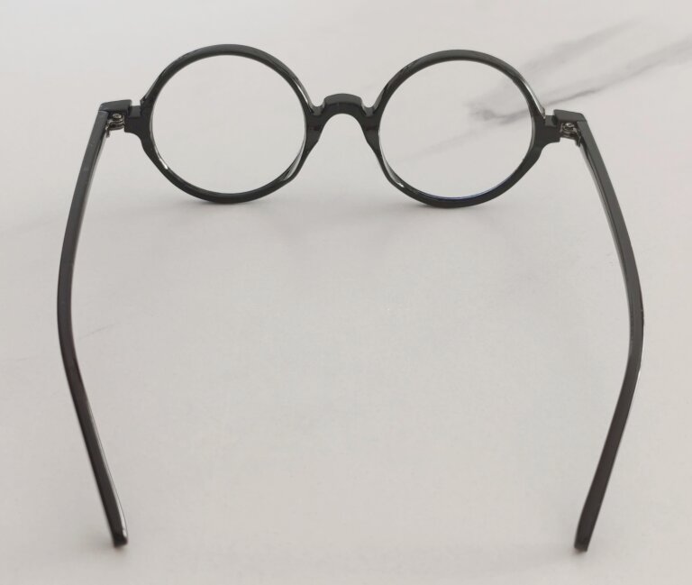 Czarne okrągłe okulary zerówki retro unisex – lekkie oprawki, BLUE-LIGHT (6)
