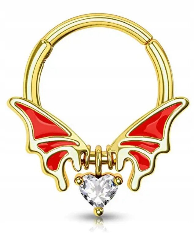 Kolczyk do Nosa Ucha Nietoperz Clicker Septum STAL (2)