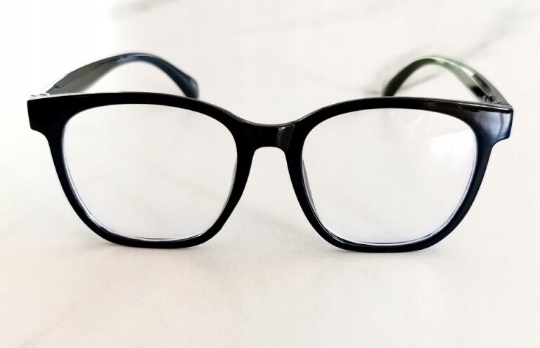CZARNE OKULARY ZERÓWKI DUŻE OPRAWKI RETRO Z FILTREM BLUE LIGHT (5)