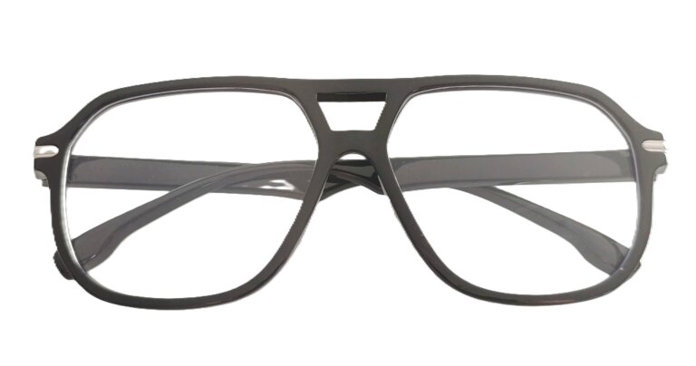 Czarne okulary zerówki retro aviator unisex – modne duże oprawki vintage (2)