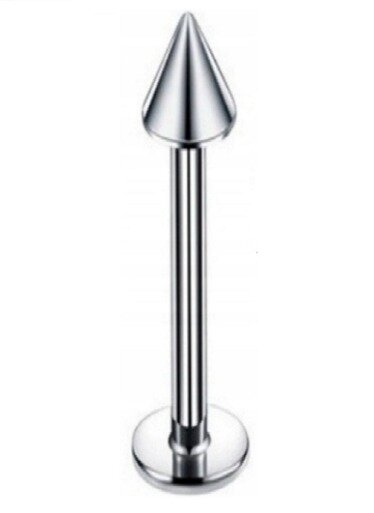 Labret ze stożkiem Kolczyk do Wargi, Ucha, Brody 1,2/6-10/3 mm STAL (1)