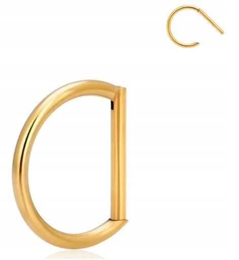 Tytanowy Kolczyk Clicker PIERCING w kształcie litery D HELIX Lobe 1,2/8-10 (2)