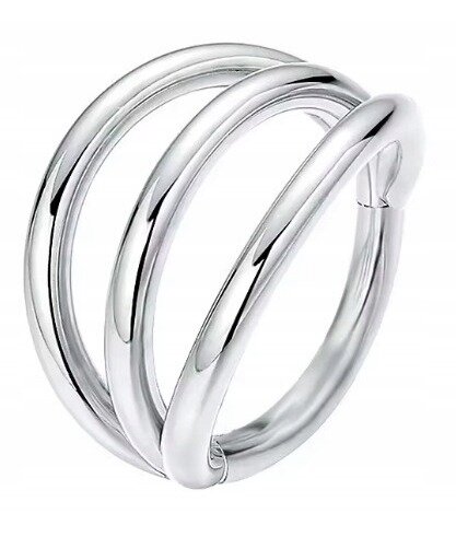 Srebrny Tytanowy Kolczyk Clicker PIERCING Potrójne kółko HELIX Lobe 1,2/8-10 (1)