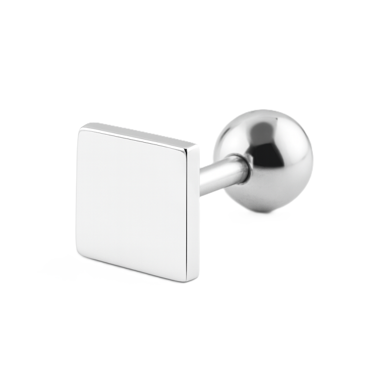 Kolczyk do Ucha Sztanga Helix Kwadracik SS316L (1)