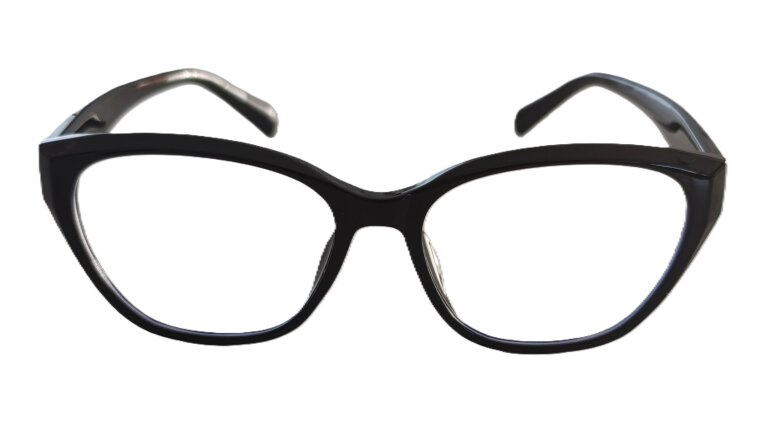 Czarne damskie okulary zerówki cat-eye eleganckie oprawki do komputera (2)