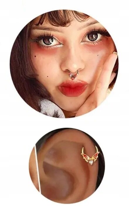 Kolczyk do Nosa Ucha Nietoperz Clicker Septum STAL (3)