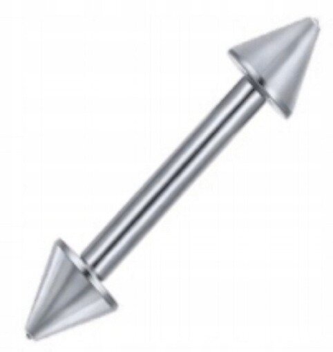 Sztanga Klasyczna ze Stożkami Kolczyk do Ucha, Nosa, Brwi 1,2/6-10/3+3 mm (1)