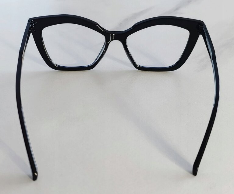 Eleganckie Okulary Zerówki Antiblue Czarne designerskie typu „Cat Eye” (8)