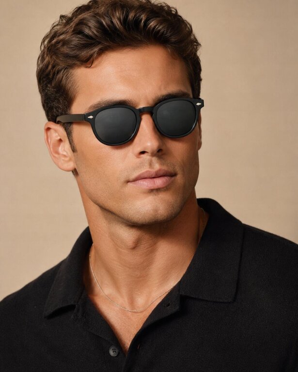 Okulary Przeciwsłoneczne Czarne Unisex Damskie Męskie Retro UV400 (2)