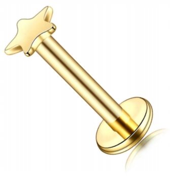 Labret Kolczyk do Ucha Gwiazdka SS316L 1,2/8 (1)