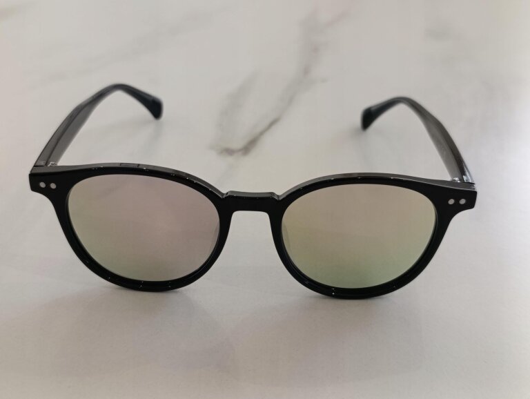 Czarne Okulary Przeciwsłoneczne Unisex Lustrzane Różowo Złote (5)