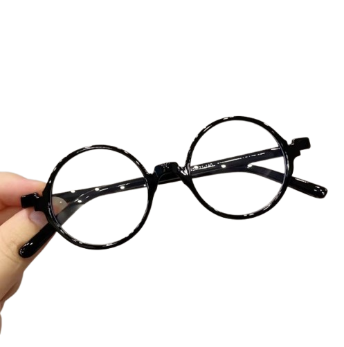 Czarne okrągłe okulary zerówki retro unisex – lekkie oprawki, BLUE-LIGHT (8)