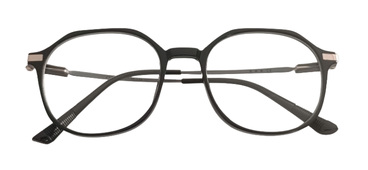 Stylowe okulary zerówki damskie czarno-złote elegancki design, lekka oprawa (3)
