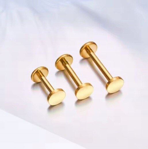 Tytanowy Kolczyk Labret PIERCING kształt Koła HELIX Lobe 1,2/6-10/4 MM (4)