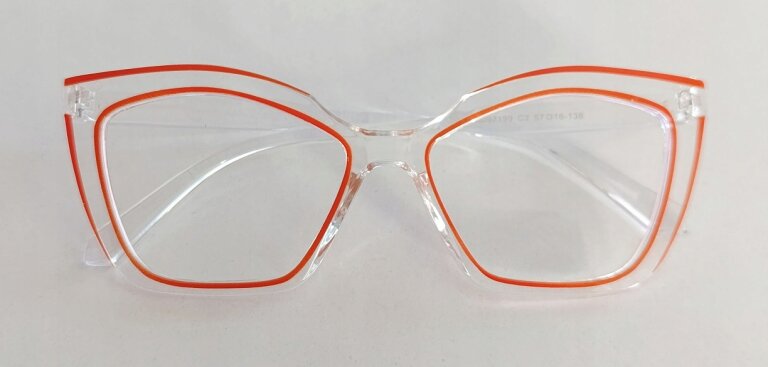 Eleganckie Okulary Zerówki Antiblue Transparentne designerskie typu Cat Eye (5)