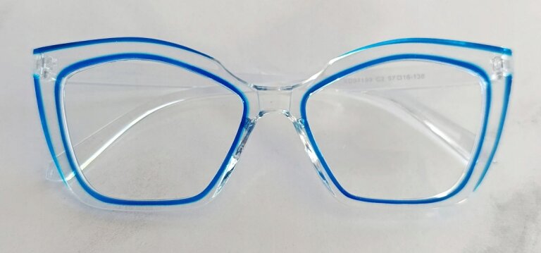 Eleganckie Okulary Zerówki Antiblue Transparentne designerskie typu Cat Eye (4)