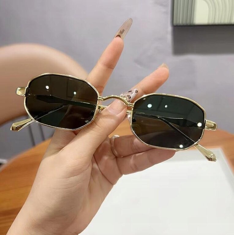 Okulary Przeciwsłoneczne Złote Retro Vintage UV400 Unisex (4)