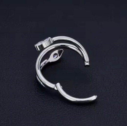 Tytanowy Kolczyk Clicker PIERCING kółko Cyrkonie Muszla HELIX Lobe 1,2/8-10 (4)