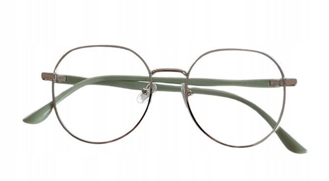 SREBRNE OKULARY ZERÓWKI KUJONKI Z FILTREM BLUE LIGHT PILOTKI AVIATORY (2)