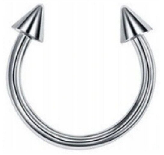 Podkówka Kolczyk do Nosa, Ucha, Wargi ze Stożkami SS316L 1,2/6-10/3+3 mm (1)