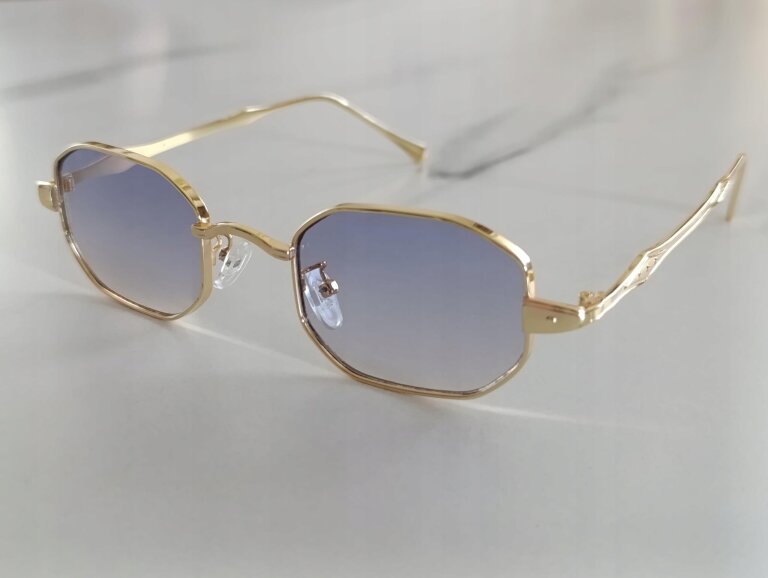 Okulary Przeciwsłoneczne Złote Retro Vintage UV400 Unisex (6)
