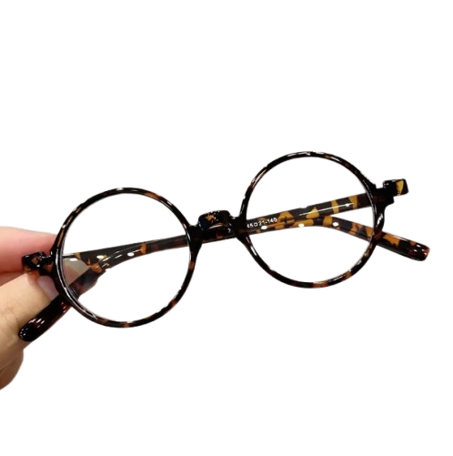 Tortoise okrągłe okulary zerówki retro unisex – lekkie oprawki, BLUE-LIGHT (8)