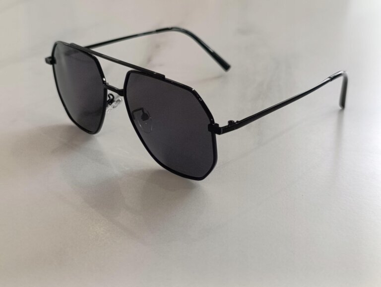 Okulary Przeciwsłoneczne Aviator Premium Black geometryczne, metalowe (5)