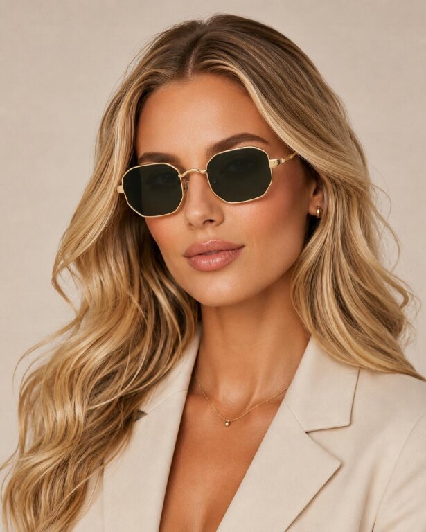 Okulary Przeciwsłoneczne Złote Retro Vintage UV400 Unisex (2)