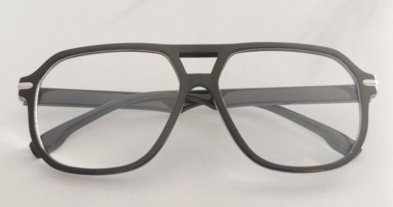 Czarne okulary zerówki retro aviator unisex – modne duże oprawki vintage (3)