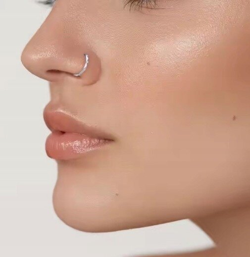 Złoty Tytanowy Kolczyk Clicker PIERCING z Cyrkoniami HELIX Lobe 1,2/8-10 (4)