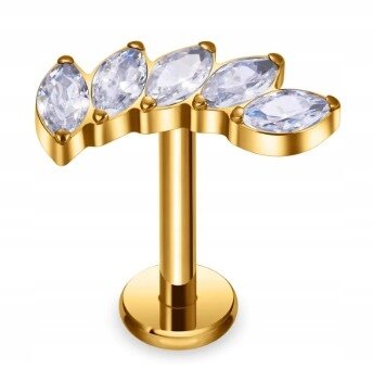 Tytanowy Kolczyk Labret PIERCING z Cyrkoniami HELIX Lobe (1)