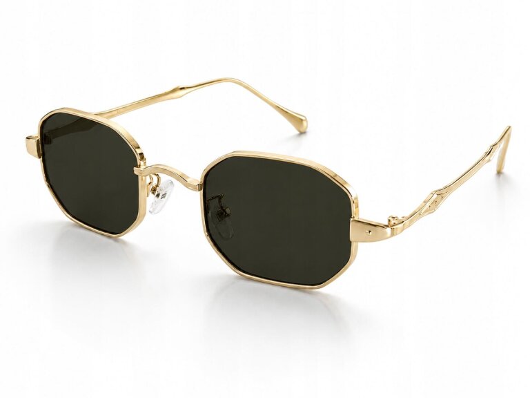 Okulary Przeciwsłoneczne Złote Retro Vintage UV400 Unisex (3)