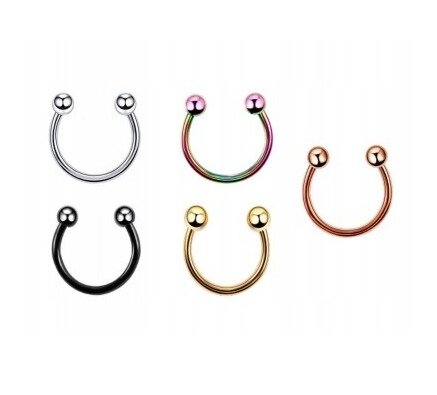 Podkówka Kolczyk do Nosa, Ucha, Wargi z Kuleczkami SS316L 1,2/6-10/3+3 mm (3)