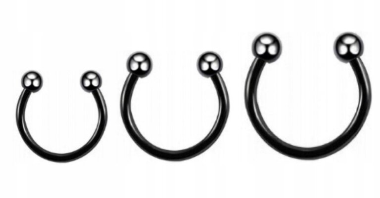 Podkówka Kolczyk do Nosa, Ucha, Wargi z Kuleczkami SS316L 1,2/6-10/3+3 mm (2)