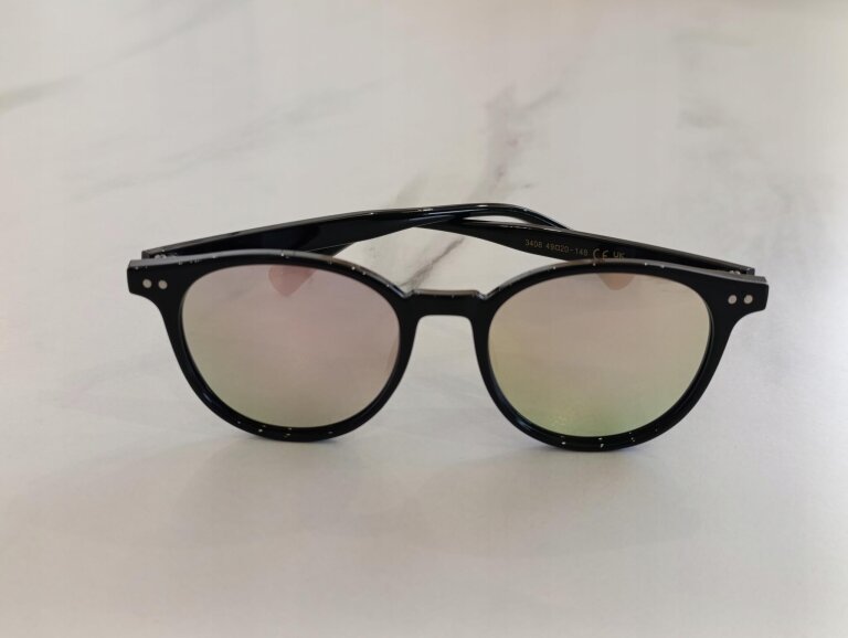 Czarne Okulary Przeciwsłoneczne Unisex Lustrzane Różowo Złote (7)