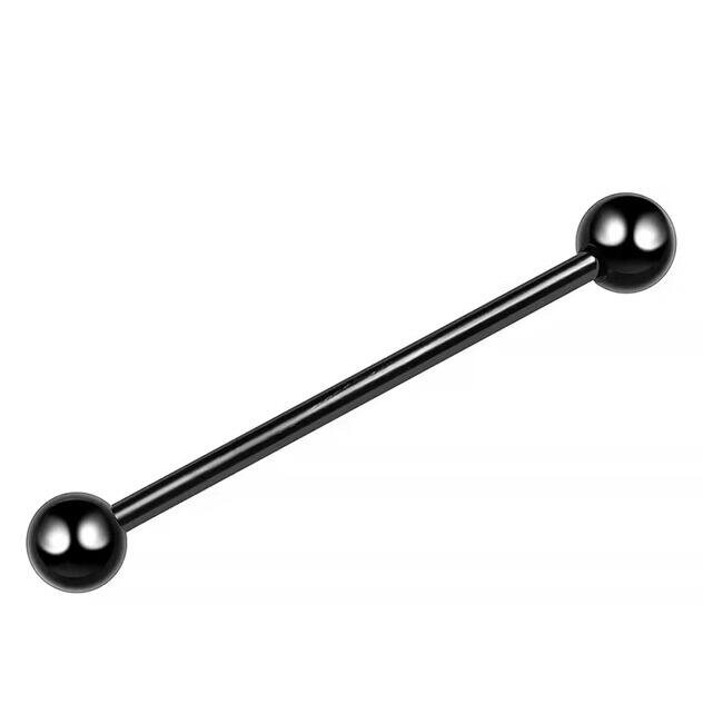  Tytanowy CZARNY Kolczyk Sztanga Klasyczna Kuleczki PIERCING (3)