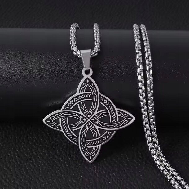 Srebrny Naszyjnik Vintage Amulet Celtycki Łańcuszek STAL Punk Gothic (3)