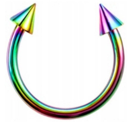 Podkówka Kolczyk do Nosa, Ucha, Wargi ze Stożkami SS316L 1,2/6-10/3+3 mm (1)