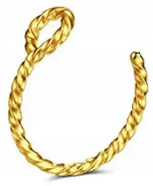 Fake septum U Kolczyk do Nosa TWIST Hoop Stal Ring Punk (1)