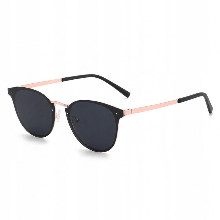 Eleganckie Okulary Przeciwsłoneczne Czarne Złote Unisex UV400 (5)