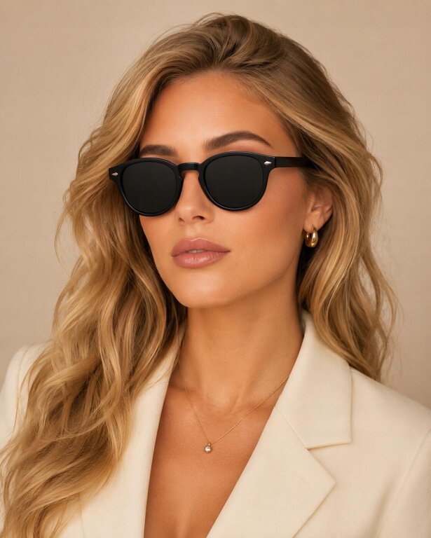 Okulary Przeciwsłoneczne Czarne Unisex Damskie Męskie Retro UV400 (3)