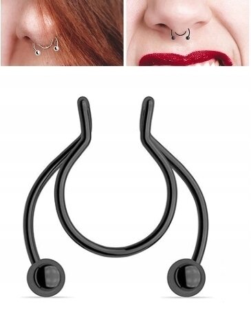Fake septum U Kolczyk do Nosa Stal Punk Kuleczki (1)