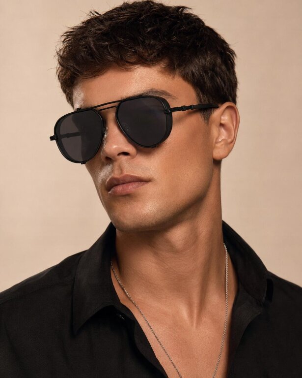 Okulary Przeciwsłoneczne Pilotki Aviator Czarne UV400 Męskie Damskie (2)