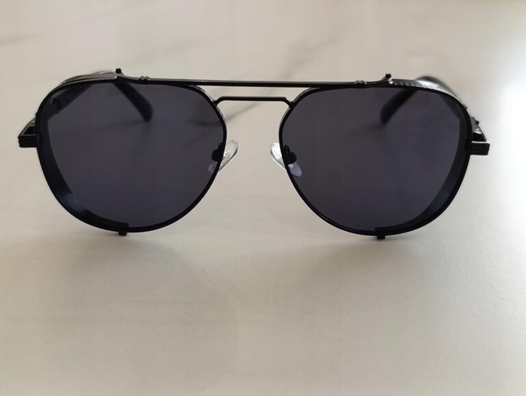 Okulary Przeciwsłoneczne Pilotki Aviator Czarne UV400 Męskie Damskie (5)